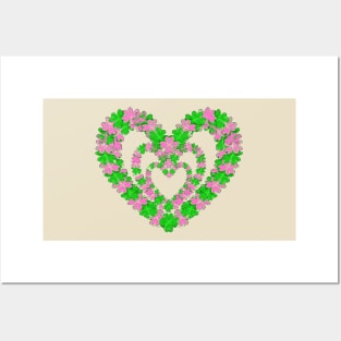 Pink Irish Hearts Posters and Art